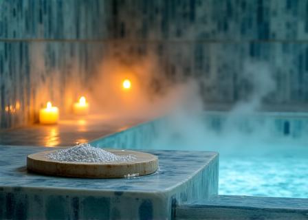 Trattamento scrub marino e vapore calda atmosfera